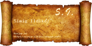 Simig Ildikó névjegykártya