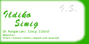 ildiko simig business card